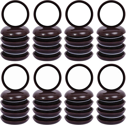 Ezprotekt 16 Pack Self-Stick Furniture Chair Leg Sliders for Carpet, 2-1/8" Self-Adhesive Round Furniture Movers Sliders, Carpet Chairs Furniture Glides, Carpet Moving Sliders Easily Move (Beige)