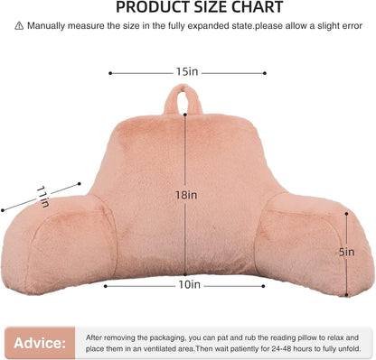 Aimuan Reading Pillow Bed Rest Wedge Adult Backrest Pillow with Arms Sitting in Bed Cushion Incline Rest Sleeping Pillow for Watching TV/Gaming/Relaxing, Ivory