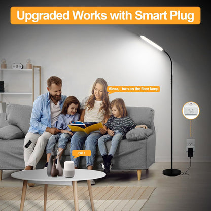marctronic Floor Lamp, 18W 1800LM Super Bright LED Floor Lamp with Remote & Works with Smart Plug, Dimmable Timing Eye Caring Reading Lamps Floor Standing for Living Room Bedroom Office
