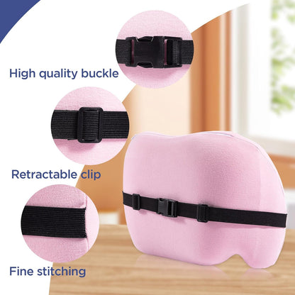 Lumbar Support Pillow for Office Chair, Memory Foam Car Back Cushion | Lumbar Pillow Lower Back with 4d Mesh Cover Adjustable Straps, Ergonomic Chair Back Pillow for Office, Car, Gaming Chairs