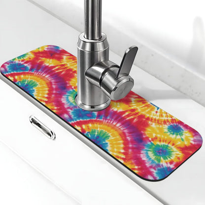 Wildflowers Floral Flower Kitchen Sink Splash Guard Faucet Mat Super Absorbent Fast Drying Mat Sink Gadgets-Fast Drying Pad Sink Mat For Kitchen Bathroom (15" X 5.5" )
