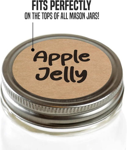 Dissolvable Canning Labels 0.5in Round, Removable Kraft Mason Jar Stickers | Water soluble, no residue, write on with pen, 200 per pack, jam, preserves, pantry, freezer, spice bottles, food storage