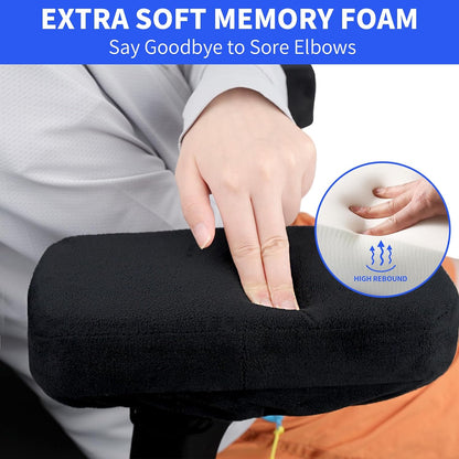 YOUFi Office Chair Arm Covers,Extra Soft Velvet Armrest Cushion,Set of 2 | Ergonomic Support for Elbows & Forearms Pressure Relief, Non-Slip Full Cover Arm Rest Pads for Desk Chair,Gaming Chair, Gray