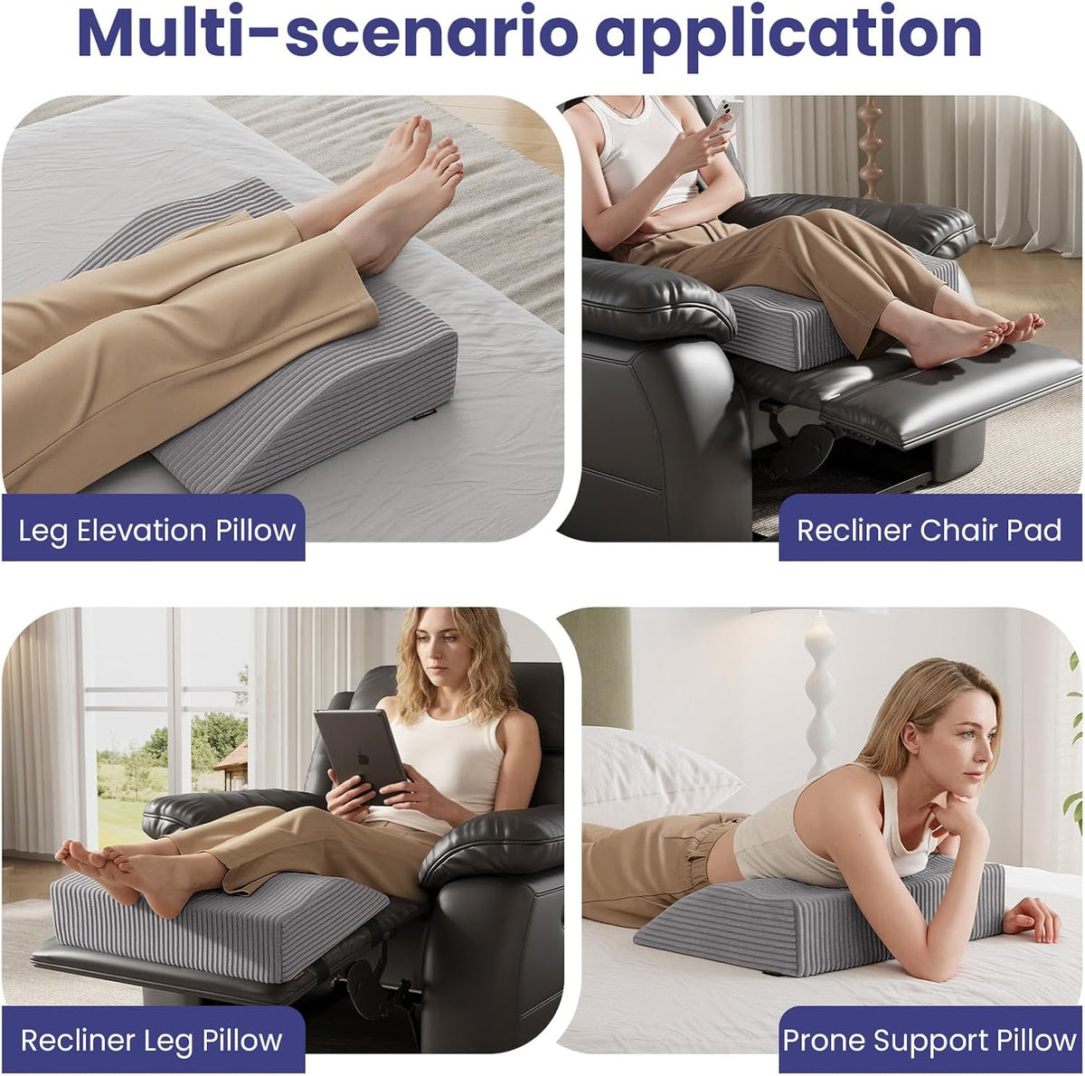idee-home Recliner Leg Rest Cushion, Recliner Footrest Extender Pillow