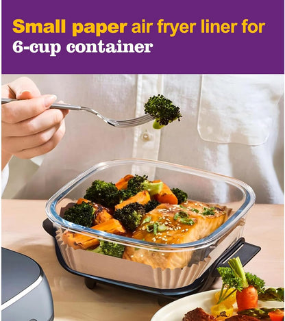 Air Fryer Liners Disposable 9 Inch, 9 inch Air Fryer Liners 125 Pcs Large Square Air Fryer Paper Liners for 5QT 6qt 8QT Air Fryer, Non-stick Parchment Paper for Frying, Baking