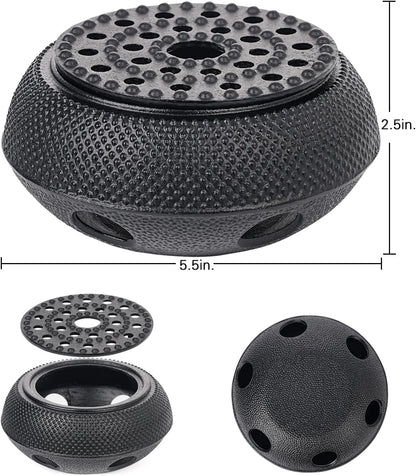 Sungmor Black Cast Iron Teapot Warmer - Base with Candle Holder | Heat Retaining Stand for Tetsubin or Glass & Ceramic Teapots