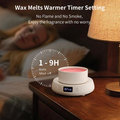 Candle Warmer,Wax Melt Warmer, Wax Warmer for Scented Wax, Wax Cube Burner | Wax Melter, 3 Temp Setting, 1-9H Auto Shut Off Timer, Electric Scented Wax Melter, Home Bedroom Office Use,Coffee Mug Warmer