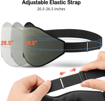 LitBear Sleep Mask for Side Sleeper Women Men, Eye Mask for Sleeping | Light Blocking 3D Contoured Sleeping Mask, Soft Breathable Sleep Eye Mask with Adjustable Elastic Strap for Travel, Black
