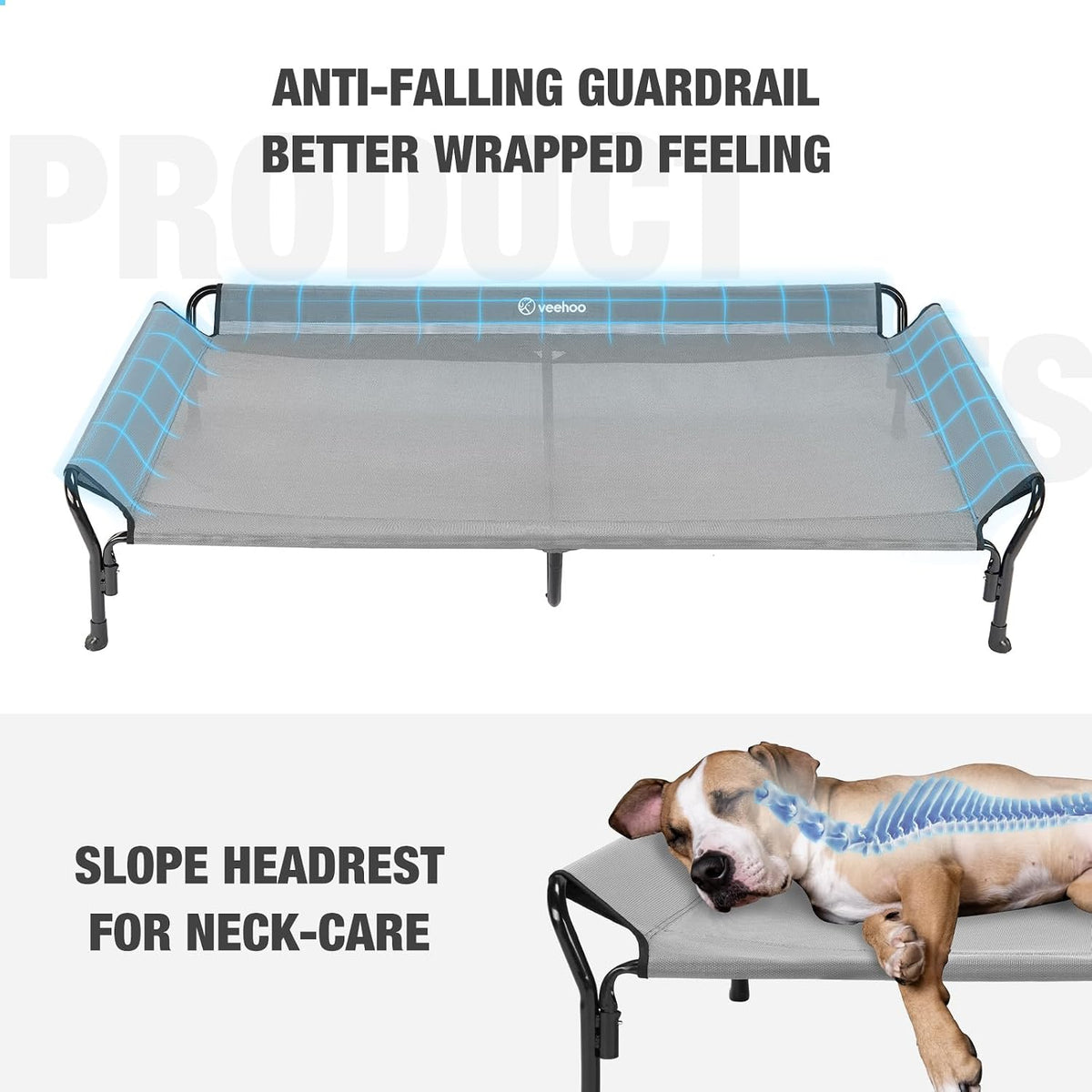 Veehoo Elevated Dog Bed with Plush Heated Pad, Raised Dog Bed for Cat & Dog