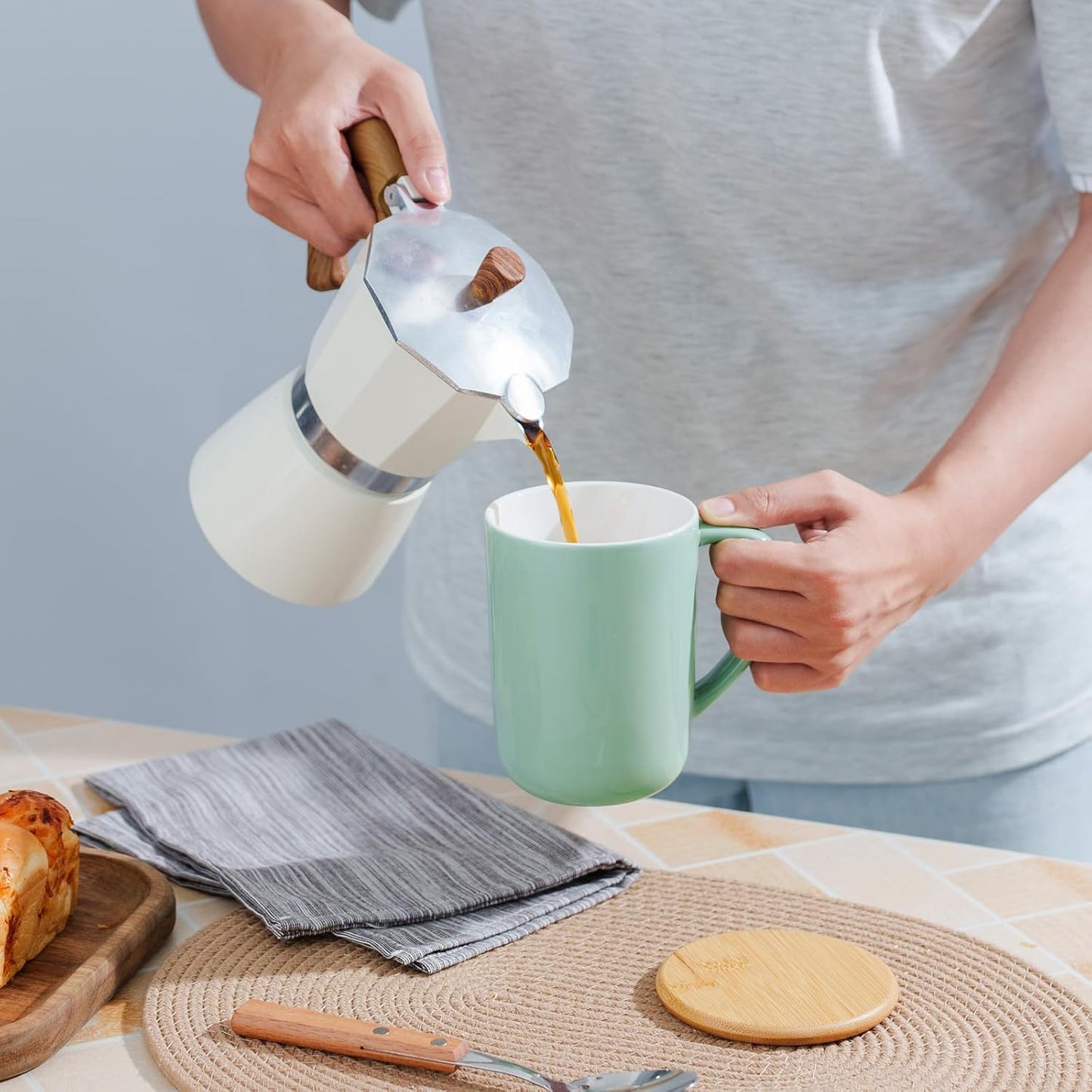 CEEFU 16oz Porcelain Tea Mug with Infuser, Lid and Coaster | Teaware with Filter, Loose Leaf Tea Cup Steeper Maker, Tea/Coffee/Milk/Women/Office/Home/Gift, Navy Blue