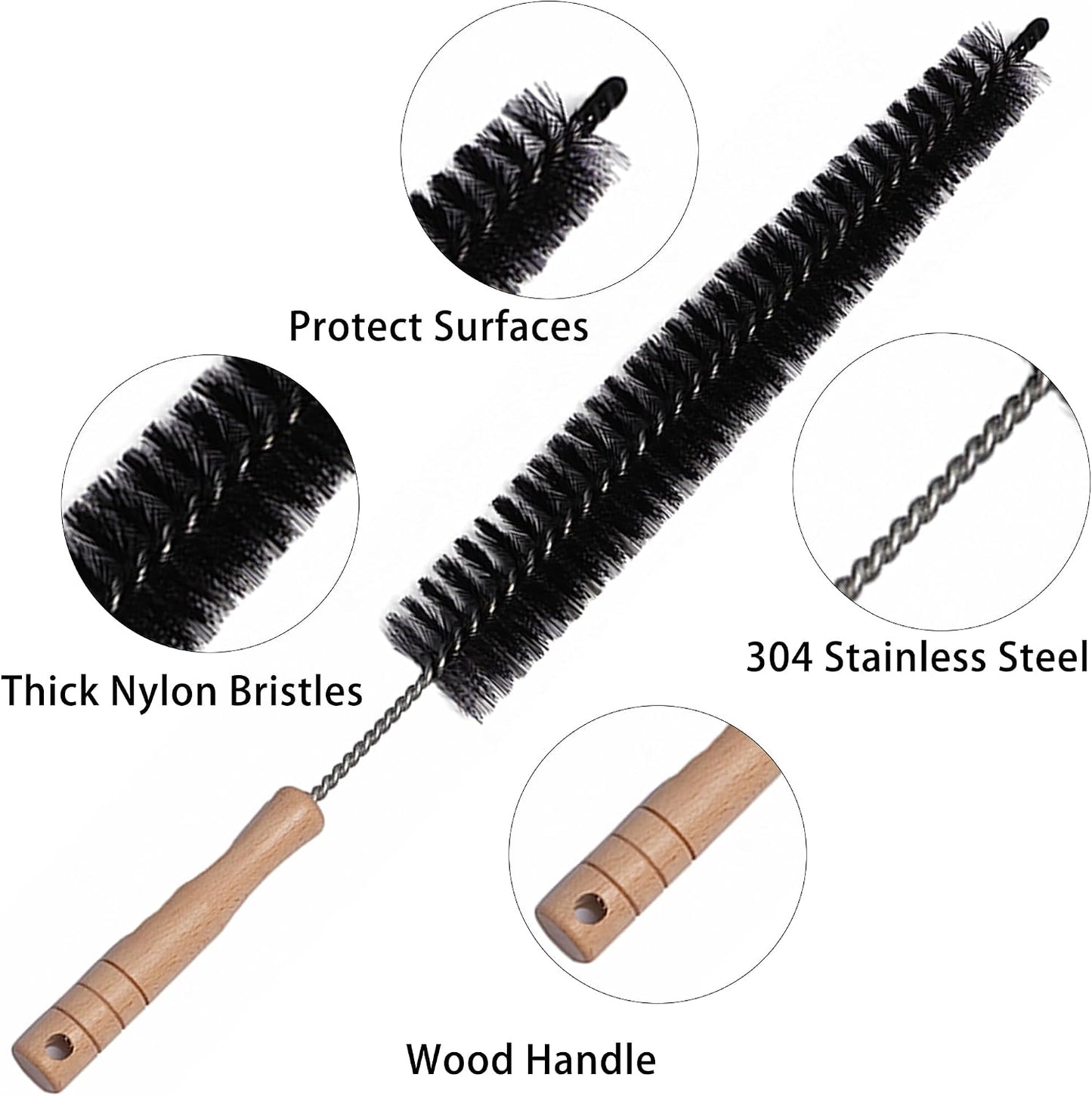 Dryer Vent Cleaner Kit, 17" 28" 47" Flexible Dryer Lint Brush, 5PCS | Refrigerator Coil Cleaning Brush, Crevice & Radiator Brush for Lint Trap, Fan, Pet Hair, Dryer Vent and Appliance Cleaning