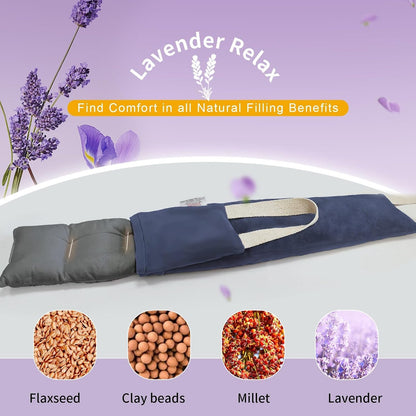 Neck Heating Pad Microwavable with Machine Washable Cover Weighted Microwave Heating Pad Neck Wrap for Shoulder Back Pain Relief, Warm Rice Bag Pack for Cramps Hot Cold Therapy 1.5lbs Lavender Scented