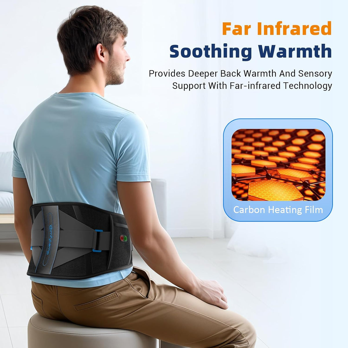 Comfytemp Cordless Heating Pad with Back Brace for Lower Back FSA Eligible