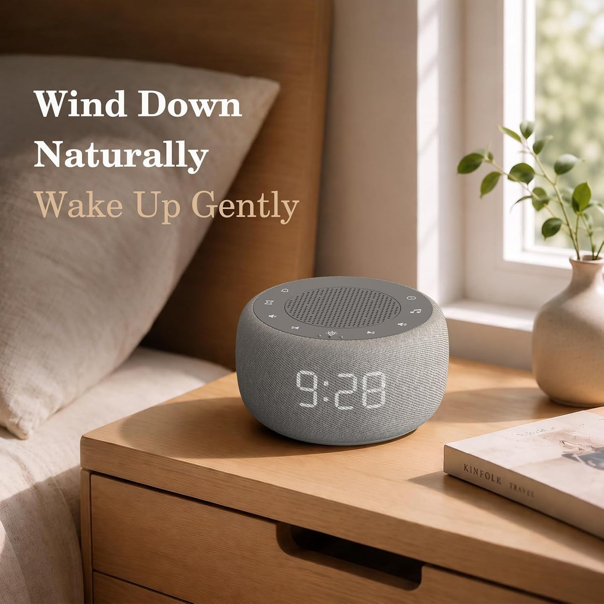 Buffbee Pro 2nd Gen| Sound Machine, Alarm Clock with Bluetooth Speaker