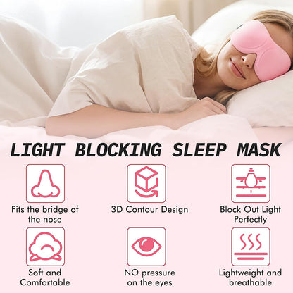 Bonuci 20 Pack Sleep Mask Blackout 3D Eye Mask for Ultralight Sleeping Night Blindfold Eye Covers with Adjustable Strap for Men Women Travel Gift Back and Side Sleeper (Dark Purple)