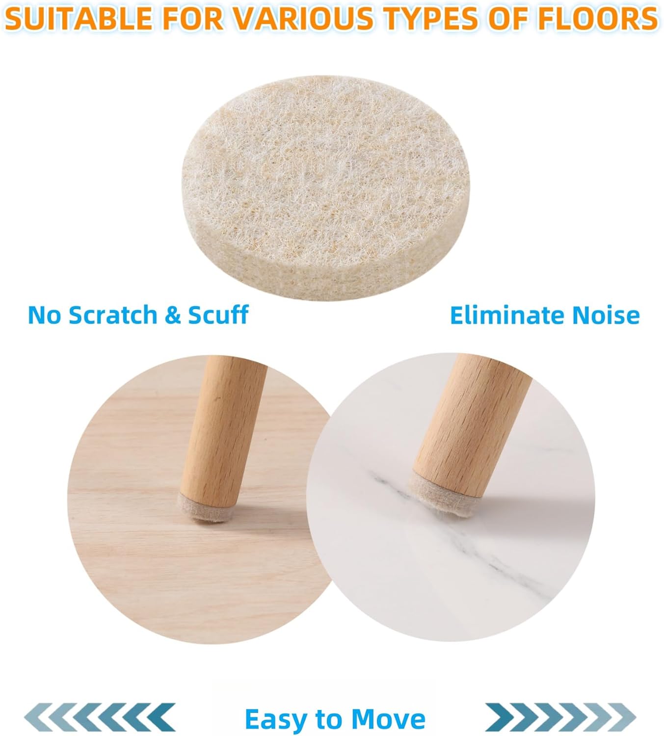 Felt Pads Small 3/8" Felt Pads for Cabinet Doors Bumpers, Cabinet Cushion Dots Felt Cabinet Door Stops, Self Adhesive Thick Bumper Pads to Protect Surfaces -Anti Scratch 234 Pcs Round Brown
