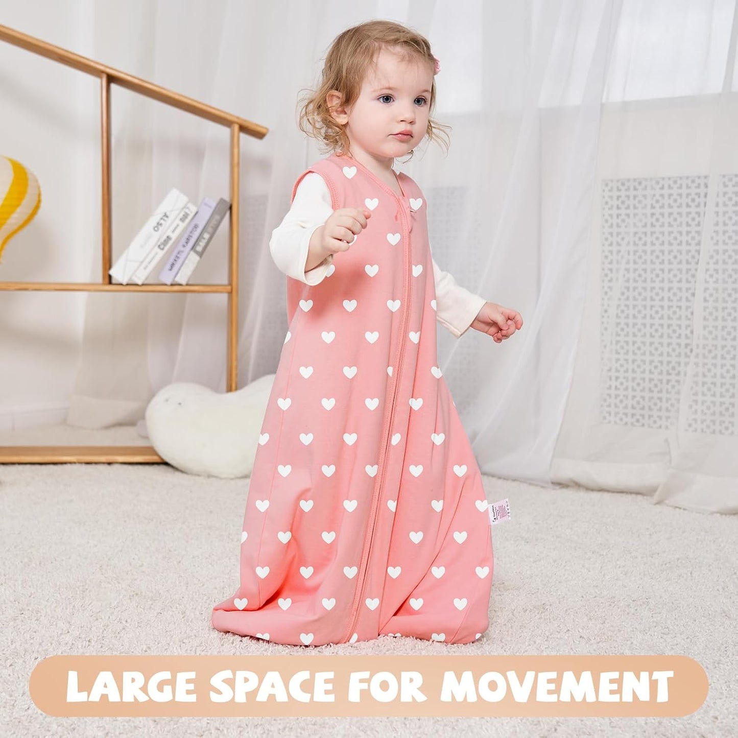 Yoofoss Baby Sleep Sack 0-6 Months Wearable Blanket for Babies 100% Organic Cotton 2-Way Zipper TOG 0.5 Toddler Sleeping Sack 3 Pack, Sleep Sacks