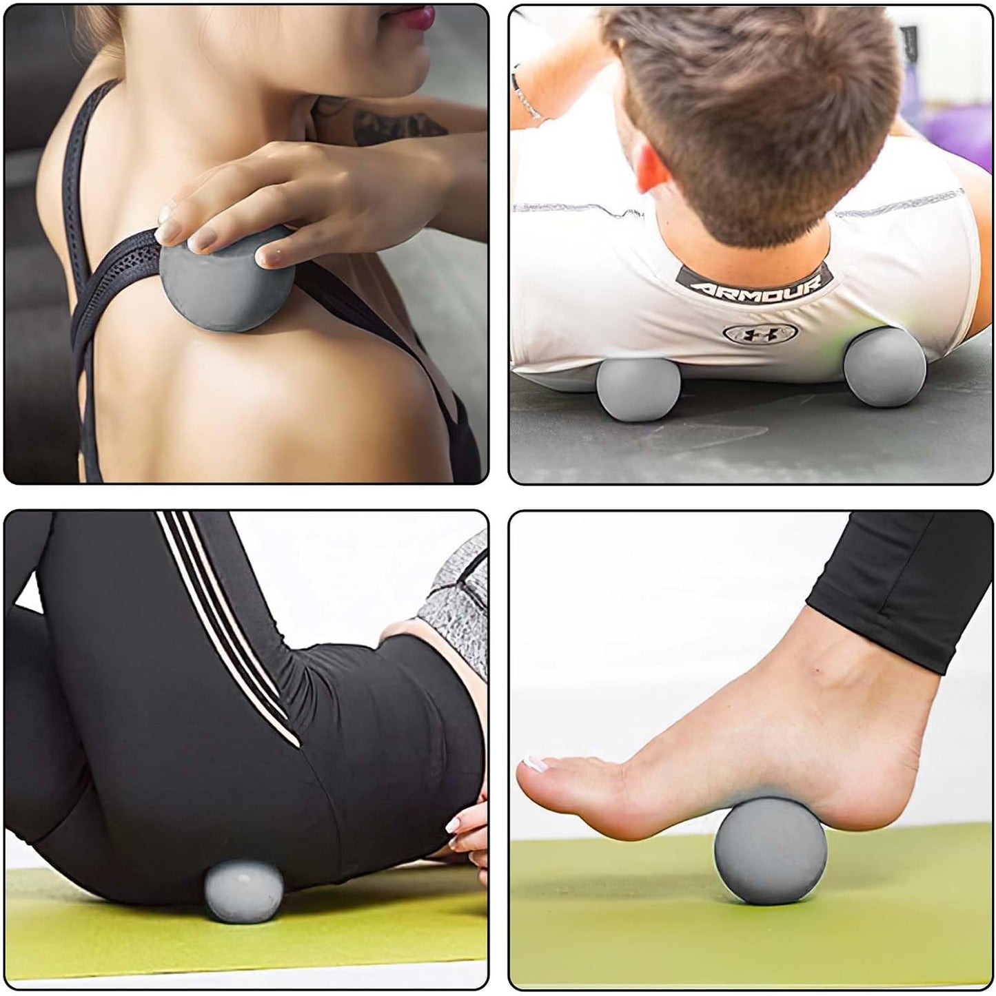WOVTE Massage Lacrosse Ball Therapy for Sore Muscles Myofascial Release | Shoulders, Neck, Back, Foot, Body, Deep Tissue, Trigger Point, Muscle Knots, Yoga
