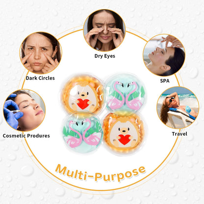 4PCS Gel Eye Ice Pack Set Reusable, Cold and Hot Compress for Eyes, Ice Pack for Eyes, Cooling Eye Pads for Eye Strain, Swelling, Redness, Dark Circles, Puffy Eyes, and Eye Recovery Surgery.