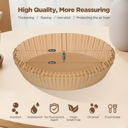 200pcs Air Fryer Liners Disposable, Air Fryer Liners, 8.7" Square Parchment Disposable Paper Liner for Air Fryer, Parchment Paper, Baking, Roasting and Microwave
