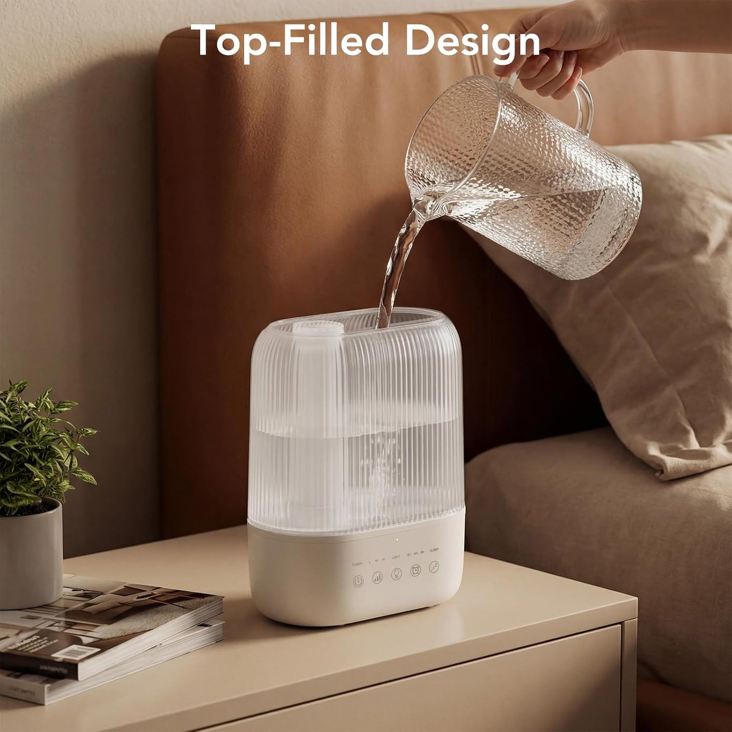 Electactic 2.8L Top Fill Humidifier, Essential Oil Diffuser & Cool Mist Humidifiers, Smart Humidity Control, Quiet Ultrasonic, 360° Nozzle, 7-Color Light for Bedroom, Home Office