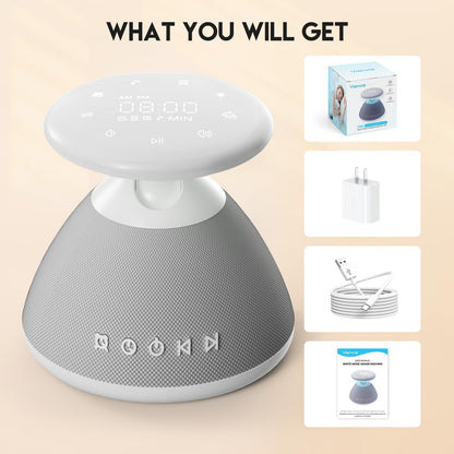 White Noise Sound Machine for Sleeping with Night Light 50 Soothing Sounds | 9 Colors Adjustable Brightness Auto-Off Timer Alarm Clock Touch Screen Control Sleep Sound Machines for Baby Adults Home
