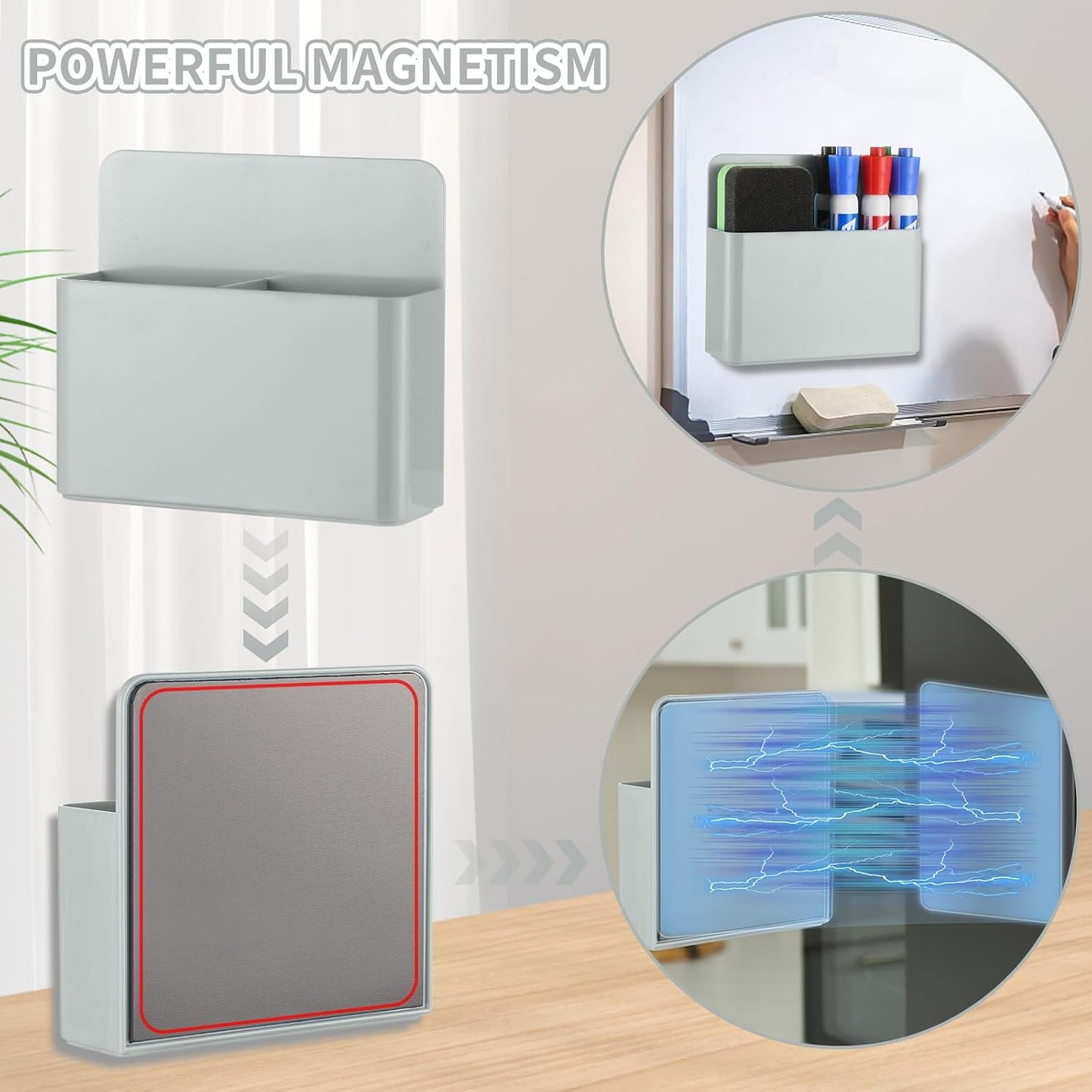 Camelmother 2Pcs Magnetic Dry Erase Marker Holder For Whiteboard Fridge | 2Slots Locker Accessories Teacher Classroom Must Haves Fridge magnets