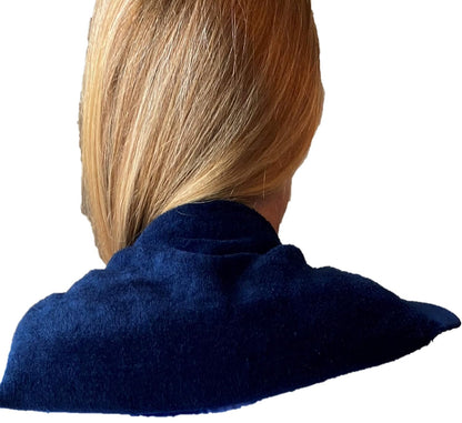 Microwavable Heating Pad, Rice Filled, Plush Cotton Cover, Natural, No Scents Added, Handcrafted in the USA, Back, Neck Pain, Arthritis, Cramps (Navy Blue)