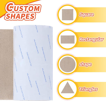 Felt Furniture Pads, 40 x 5 x 0.12 Inch Felt Strips | Non Slip Self Adhesive Cuttable Heavy Duty Felt Tape for Protecting Hardwood Floors Chair Wall Protector, Black