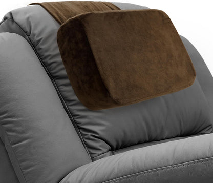 HOMBYS Memory Foam Neck Pillow for Recliner, Adjustable Headrest Cushion with Soft Plush Fabric and Medium Firm Filling, Design for Recliner Sofa Armchair, Machine Washable and Non-Slip (Black)