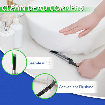 BOOMJOY Grout Brush with Long Handle, Grout Cleaner Brush for Tile Floors, Stiff Bristles for Crevice, Tile Line, Shower, Kitchen, Bathroom