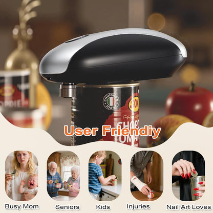 NOTUSIUY Rechargeable Auto Electric Can Opener, Hands-Free Smooth Edge, One-Touch Safe Opener for Seniors, Ideal Kitchen Gift