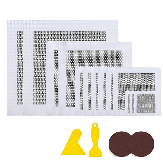 Palmhill 17 Pack Dry Wall Patch Walls,2/4/6/8 Drywall Patch Repair Kit | Self-Adhesive Wall Hole Repair Patch Kit With Fiber Mesh, Putty Knives And Sandpaper For Plasterboard, Ceiling, Wall Damage