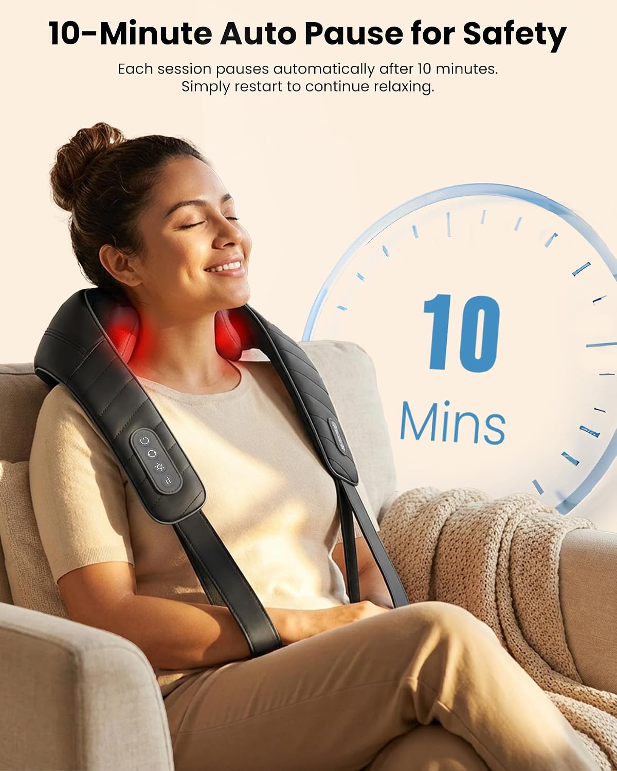 COMFIER Shiatsu Neck and Shoulder Massager with Heat,White Elephant Gifts for Adults,4D Deep Kneading Massage Pillow with Heat, Back Massager, Pillow Massage,Jet Black