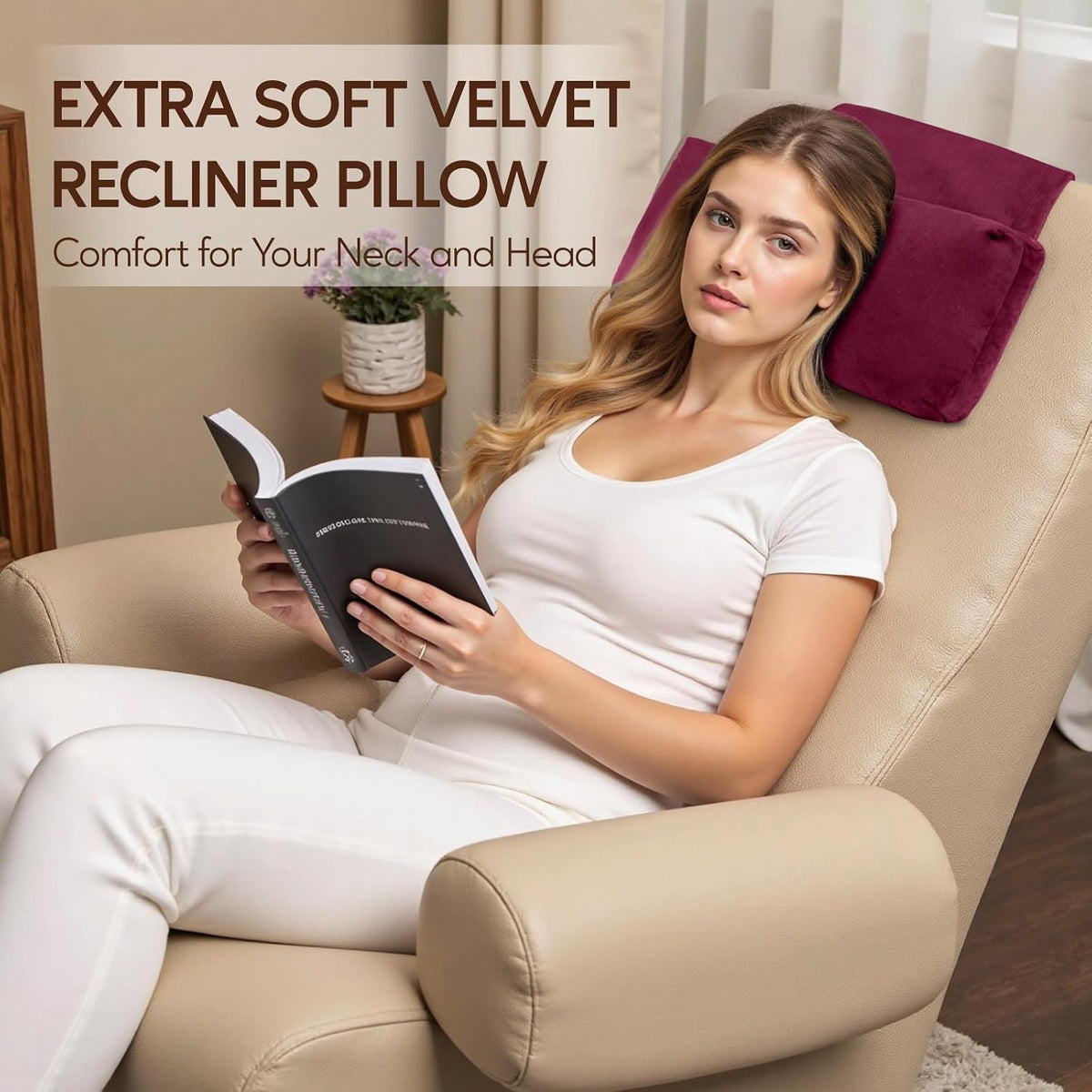 Neck Pillow for Recliner Chair, Adjustable Recliner Pillow for Headrest