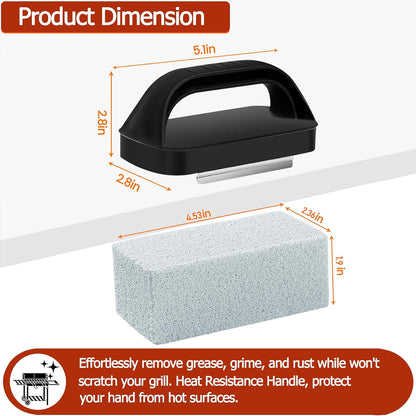 Heavy Duty Griddle Cleaning Brick with Handle | Grill Cleaner for Cleaning Flat top, Pumice Griddle Cleaning Stone Removing Stains for BBQ, Swimming Pool, Sink(5 Pack)