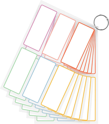 PPB Dry Erase Labels Stickers, Reusable Waterproof Removable Notes for Storage Bins, Freezer, Kitchen, Classroom, Whiteboard, All Purpose Use (1.2”x 2”, Multicolor, 60 Dots)
