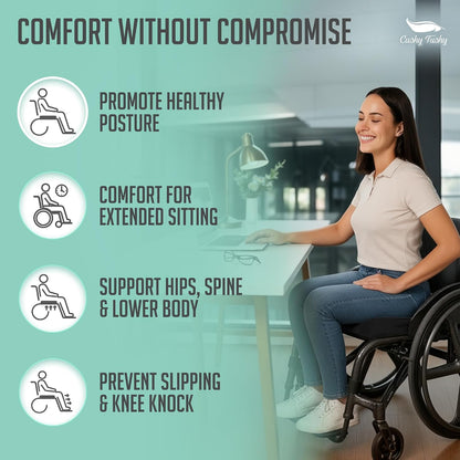 Cushy Tushy Premium Foldable Travel Seat Cushion - for Relief of Lower Back, Sciatic, Butt and Tailbone Pain - for Home & Office Use, Perfect for Travel or Driving - Coccyx Seat Cushion