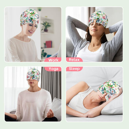ZNÖCUETÖD Migraine Headache Relief Cap Hat Full Head ice Pack Wrap Cold Cap