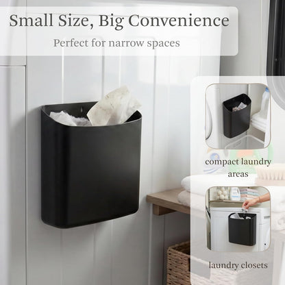 MONJITA Lint Bin for Laundry Room, Magnetic Lint Trash Can for Dryer, Modern Lint Holder, Lint Box for Laundry Room Organization, Wall Mounted Trash Can for Laundry Decor (Black)
