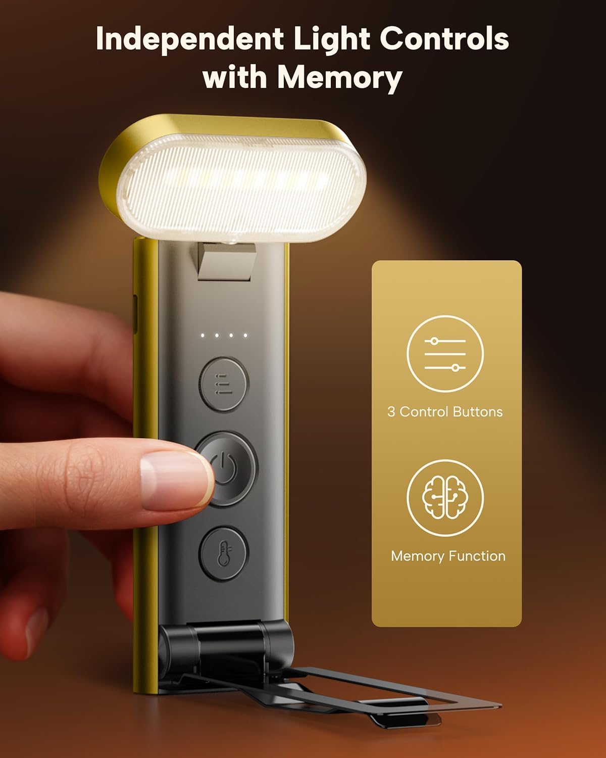 86lux Book Light, Rechargeable Reading Light for Book in Bed | 3 Color Modes & Stepless Dimming, Aluminum Alloy LED Bookmark Light for Book Lovers, Technology Black