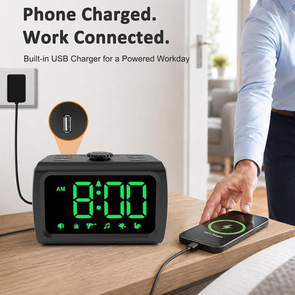 Peakeep 115dB Super Loud Alarm Clock for Heavy Sleepers Adults Teens