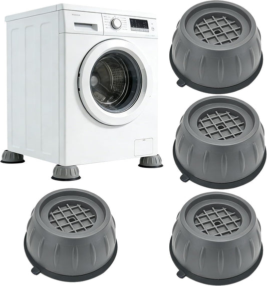 4Pcs Anti Vibration Pads for Washing Machine, Washer Vibration Dampening Pads Reduce Noise & Walking, Shock Absorber Stabilizer Feet with Suction Cup for Dryer and Appliance