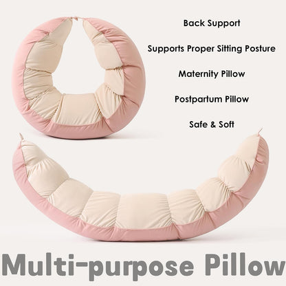 Peallow(Pat. Pend) – Long Round Body Pillow for Adults, Bolster Pillow for Sleeping, Soft and Supportive Pillow for Sleeping & Lumbar Support (Green-White, 29.5")