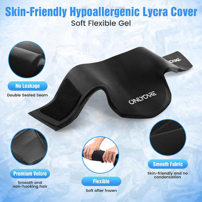 ONLYCARE Neck Ice Pack Wrap Gel - Upgraded Shoulder Ice Packs for Injuries Reusable, Hot and Cold Compress Ice Packs for Neck, Relief of Pain, Office Pressure, Swelling, Sprains