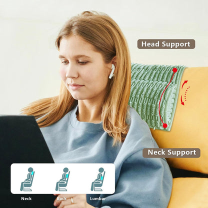 Headrest and Support Pillow,Recliner Pillow for Neck, Head, or Foot for Office or Massage Chairs, Neck Pain Relief and Cervical Support. Nonslip, Zipped Cover.(Cream, 5.5" Wx13 Lx3 H)