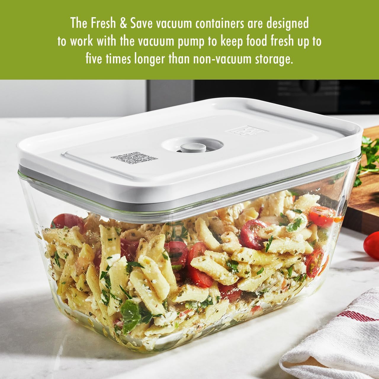 For food to stay fresh up to 5X longer, pump required (not included).