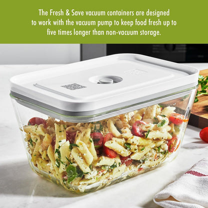 For food to stay fresh up to 5X longer, pump required (not included).