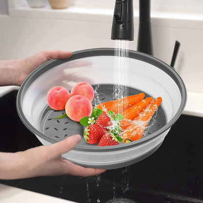 12“ Large Microwave Splatter Cover & Silicone Mat,12 Inchs Vented Collapsible Guard dish Plate lid & Round Kitchen mat for food