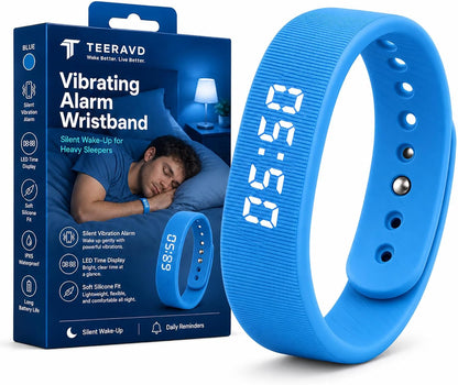 Vibrating Alarm Wristband Clock for Heavy Sleepers Wake Band Wrist Watch Silent Vibration Bracelet Loud Adults Strike Deaf People Despertar with that Won't Partner Extremely Deep